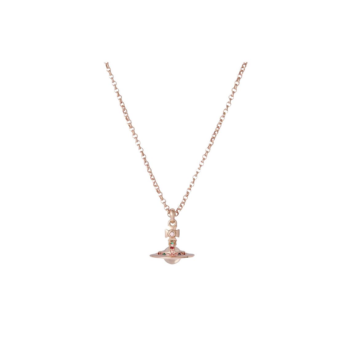 Vivienne Westwood Small Saturn Pendant Women jewelry Rose-Gold 63020098G002G002 Box