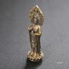Miniature Buddha Statue, Kannon Bodhisattva, Brass, 6cm Tall, Guardian Deity, Prayer, Protection from Evil