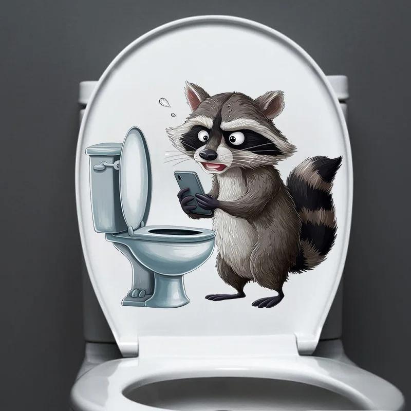 Funny Animal PVC Toilet Seat Stickers Monkey Zebra Giraffe Decals Waterproof Bathroom Wall Door Decor Creative Removable Decals