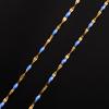 2.5mm Wide Gold Color Stainless Steel Lip Link  Chain Multi color Enamel Bead Necklace for Men Women Fashion Jewelry Gift