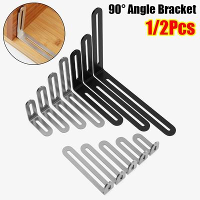 1/2Pcs Stainless Steel Angle Bracket 90 Degree Right Angle Corner Brace Joint L Shape Furniture Fastener Shelf Support Bracket