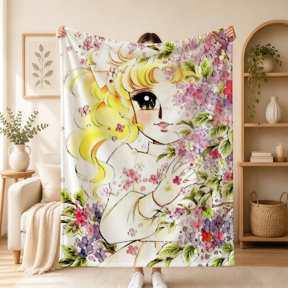 Cartoon Candy Candy Cute Blanket For Soft Warm Knee For Bedroom Living Room Bed Sofa Camping Picnic Office Gift