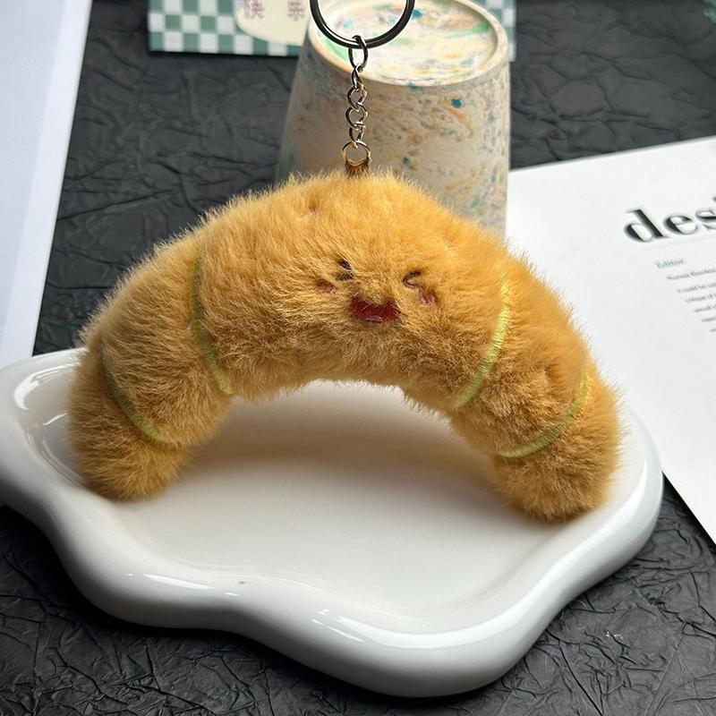 

Пищащий кулон Гамбургер Плюшевая игрушка кукла Суши Картофель фри Хлеб Круассан Кулон Брелок B