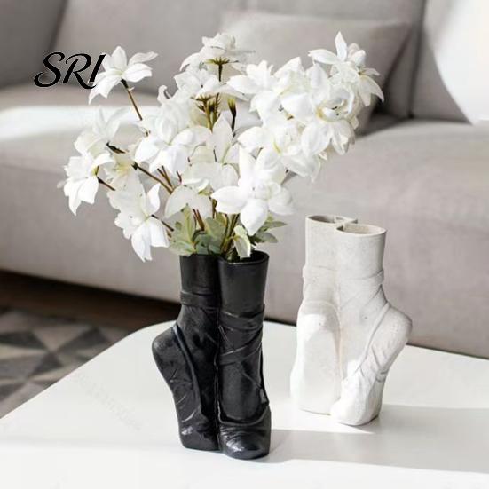 Ballet Pointe Shoe Decor Shoes Flower Vase Modern Floral Arrangement Table Centerpiece Abstract Art Dancing Unique Decorative for Coffee Office Shelf