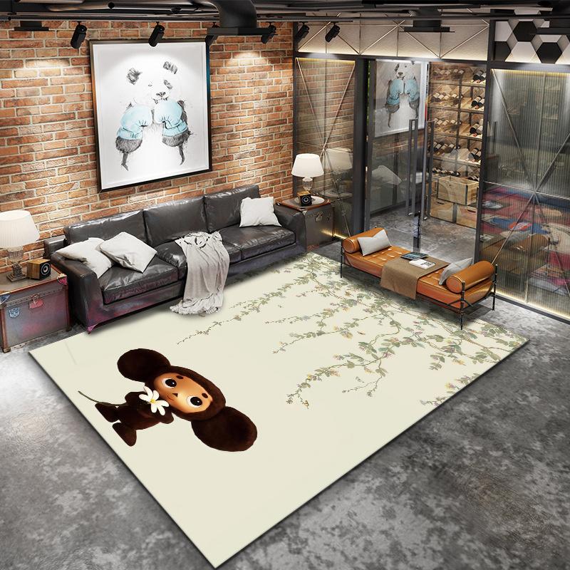 Cheburashka Carpet Rug for Living Room Bedroom Home Sofa Decoration,Kids play Nonslip Floor Mat