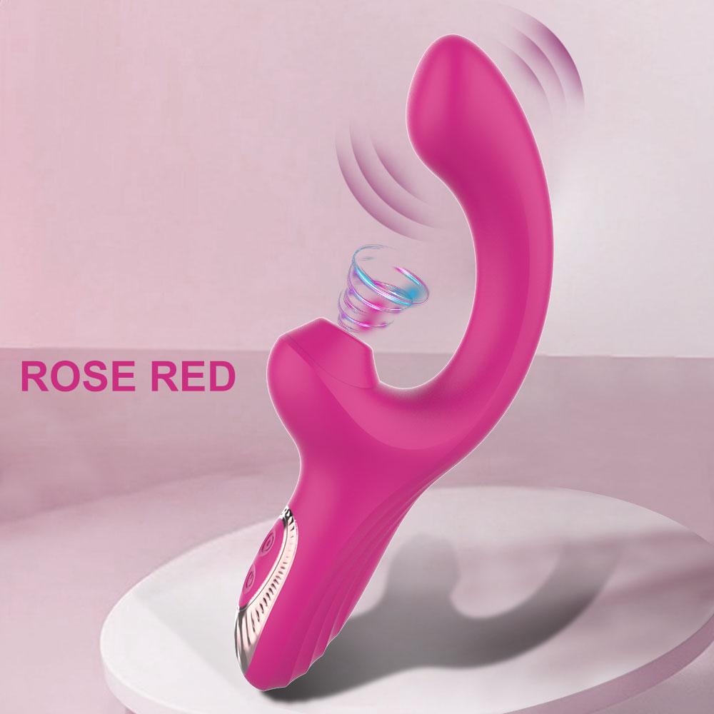 2-in-1-Klitorismassagegerät mit starker Vibration, 7 Modi, Saugvibrator für Frauen, G-Punkt- und Klitorisstimulator, Sexspielzeug für Erwachsene für Paare
