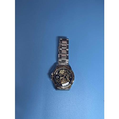 JEWELRYWE Men's Waterproof Watch, Popular Fashion Watch with Stainless Steel Strap, Skeleton Design, Automatic Movement, Casual, Business, Boyfriend,