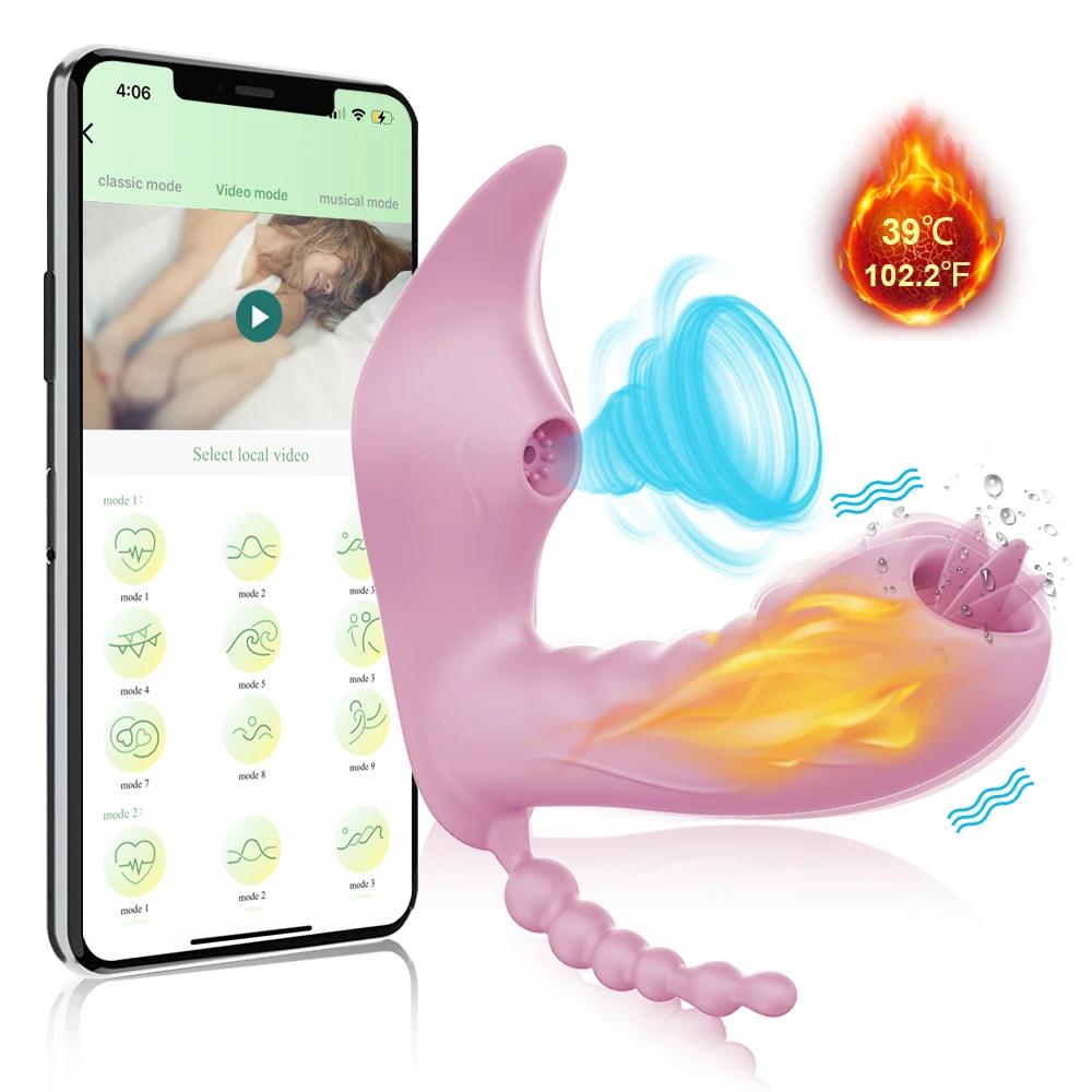 3 in 1 Bluetooth APP Dildo Vibrator Weibliche Drahtlose Fernbedienung Sucker Klitoris Stimulator Sex Spielzeug für Frauen Paar Erwachsene 18