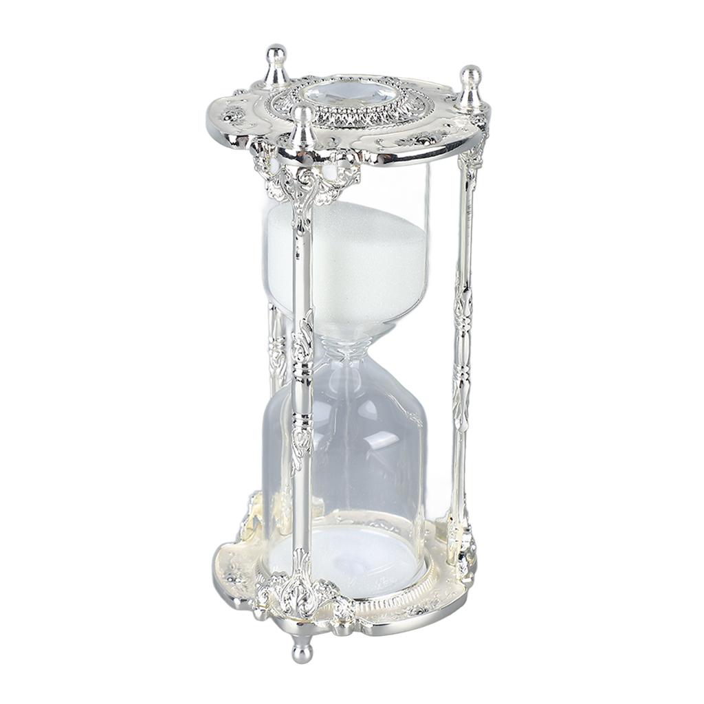 Antique Sand Hourglass Timer Metal Elegant 15 Minutes Decorative Hourglass for Wedding Home Desk