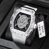 UTHAI L122 Fashion Trendy Men Watch Transparent Ghost Head Wine Barrel Shaped Quartz Watch Creative Clock Gift Watches for Man