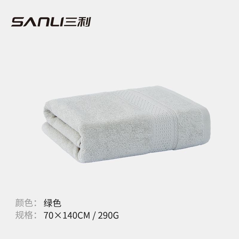 

Towel pure cotton bath towel household men and women large absorbent cotton adult bath towel 70*140 зелёный