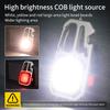 Mini Flashlight Keychain Light Rechargeable 500mAh Battery COB Work Light Multifunctional Toolbox Outdoor Portable Flashlight