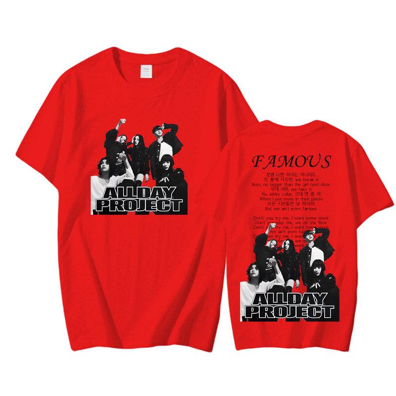 ALLDAY PROJECT Potiskové tričko Hip Hop O-výstřih Tričko Gotické Vysoce kvalitní Tričko Krátký rukáv Oblečení Bavlna Topy