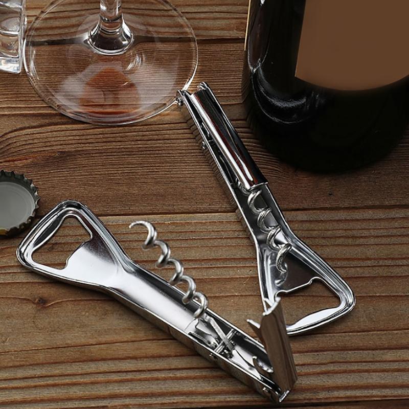 2 In 1 Stainless Steel Red Wine Opener Professional Multifunction Portable Screw Corkscrew Kitchen Bar Tools