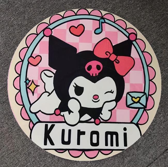 Sanrio Round Carpet Is A Non Slip Soft Door Mat Used for Bedroom and Living Room Decoration Cute Anime Cartoon Melody and Kuromi