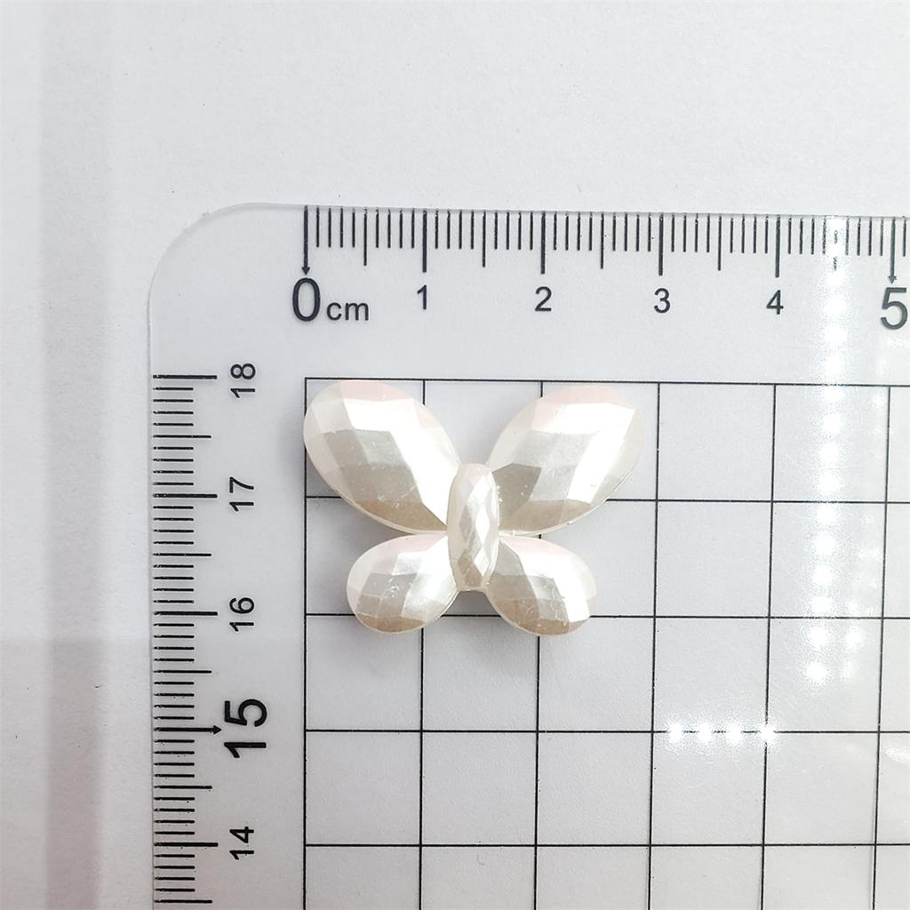 Textured Necklace Bracelet Jewelry Making Pendant ABS Imitation Pearls Butterfly Flower Loose Beads DIY For White Beads