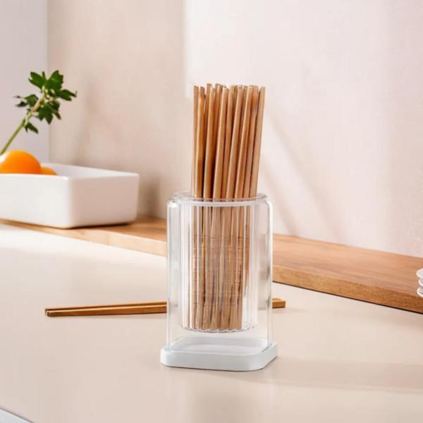 Good Household Modern Drainable 1-hole Cutlery Holder, White, 1 Piece, Korean Popular Tableware