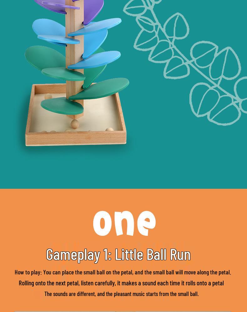 Rainbow Music Tree: Colorful Detachable Rolling Ball Game for Early Education and Fun Assembly