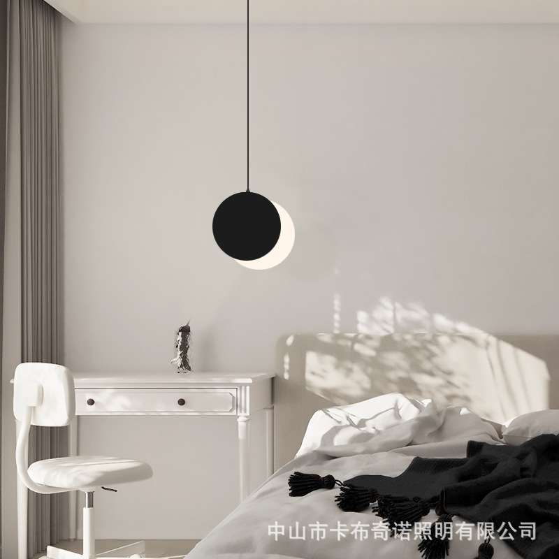 LED Pendant Light Living Room Dining Room Restaurant Bedroom Bedside Modern Home Decoration Suspension Lamp White Black