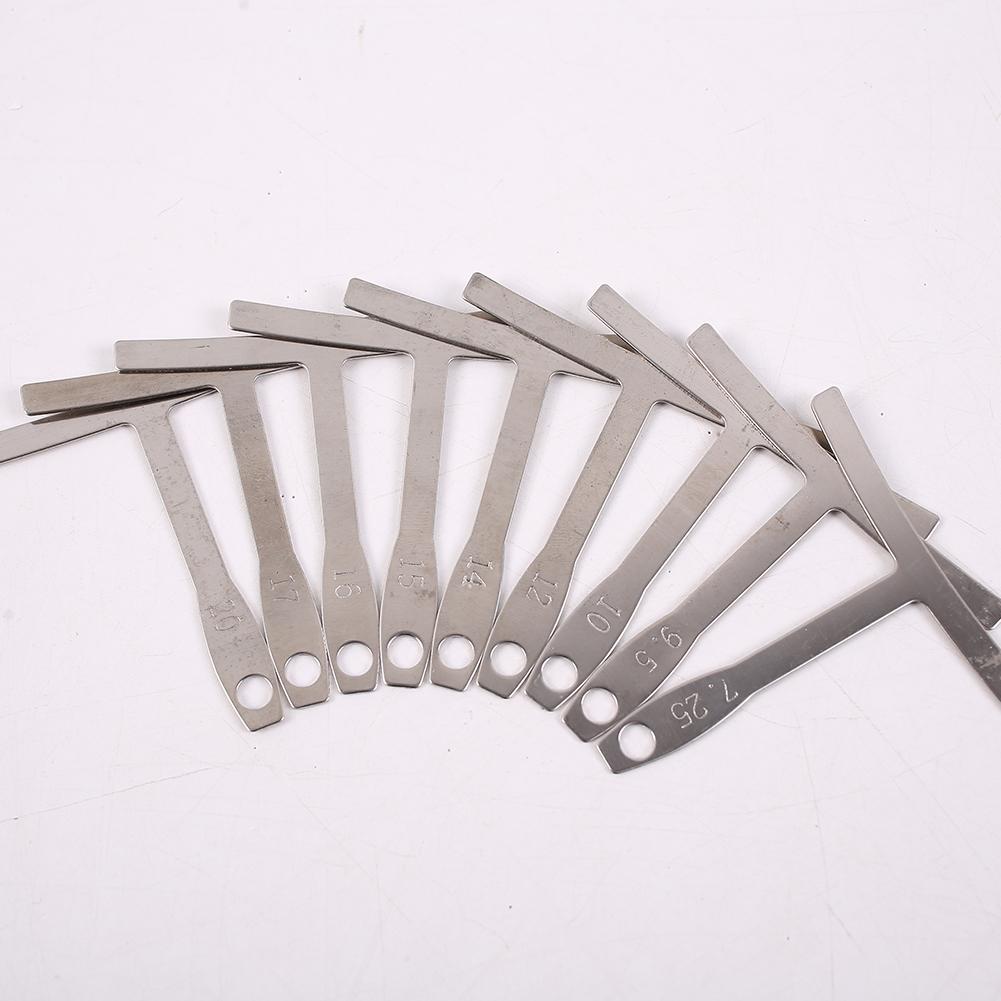 9 PCs Guitar Radius Gauge Set Stainless Steel T-shaped Guitar Builder Luthier Tool For Guitar Repair Bass Music Tool Kit