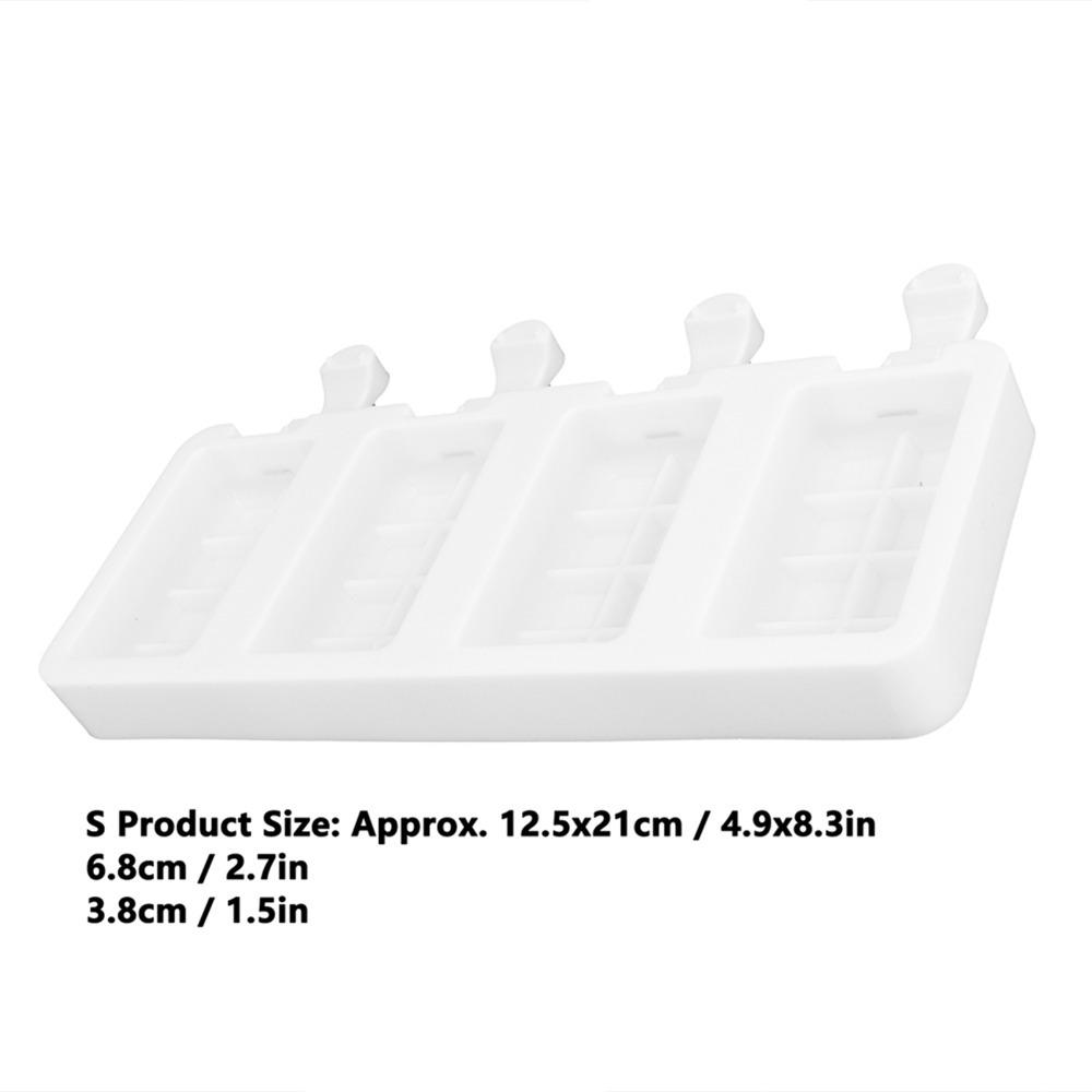 Grid Pattern Ice Bar Maker 4-Cavity DIY Ice Cream Mold Durable Silicone Ice Cream Mold Kitchen Use S