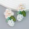 Floral Resin Earrings: Elegant Spring Design with Flowers and Leaves