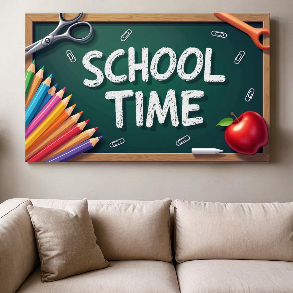 Versatile Decoration School Time Hanging Wall Banner Event Background for Classroom