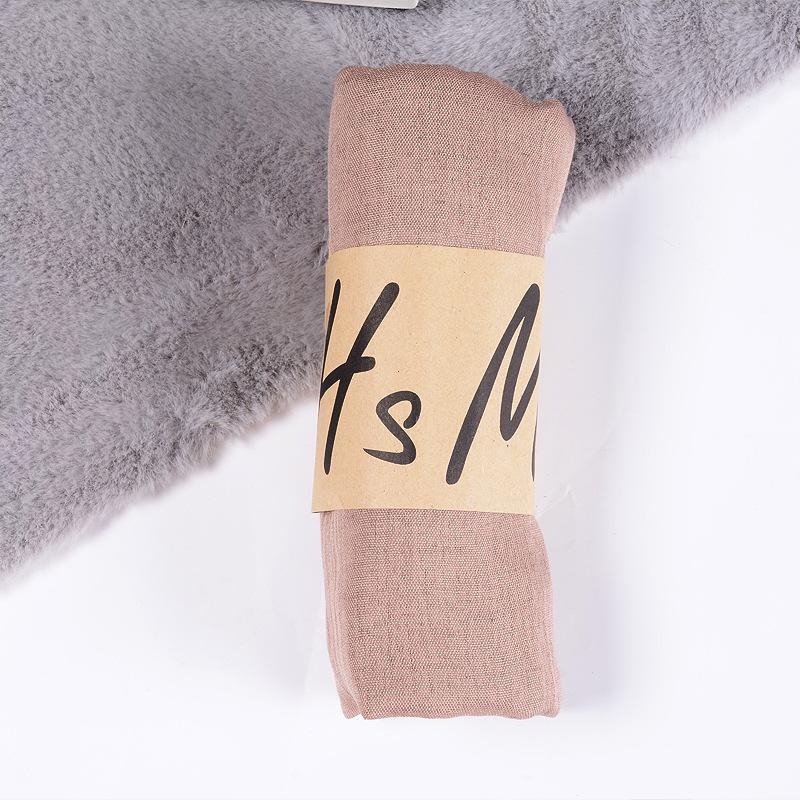 2022 Women's Cotton & Linen Candy Color Neck Scarf – Soft, Solid Hue Gift Scarf