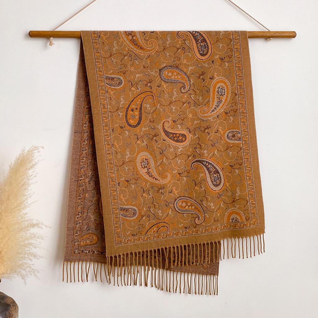 Imitation Cashmere Scarf, Air-conditioned Room Warm, Cashew Texture Fashion Shawl, Thickened Warm Scarf In Autumn and Winter