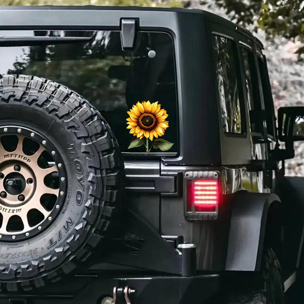 Painted Sunflower Glass Car Background Beautification Decoration Stickers