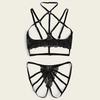 New Women Plus Size Lace Lingerie Bra+Thong Underwear Set Black Sleepwear