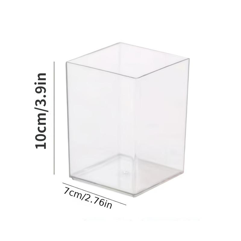 1pc Minimalism Transparent Large Capacity Pen Holder Storage Container Suitable for Desk
