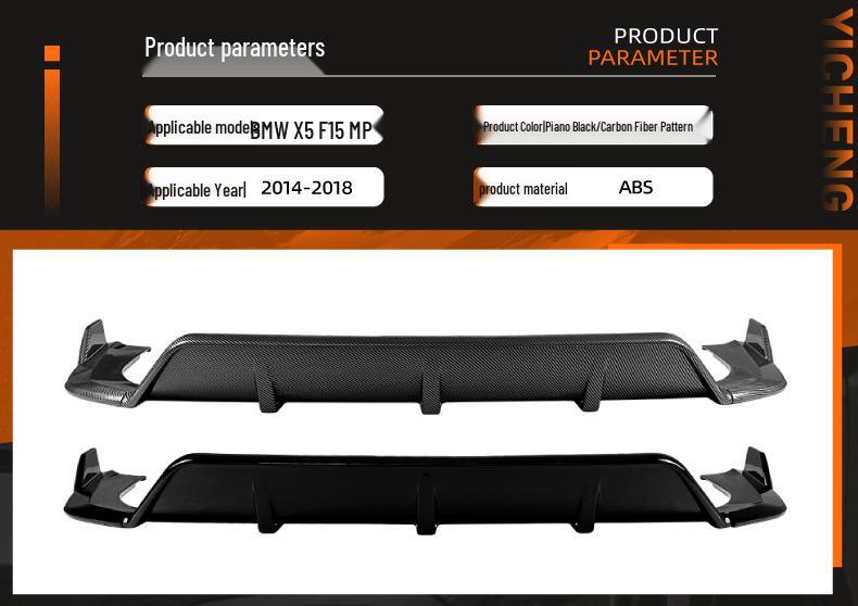 Black Warrior Rear Lip Spoiler for BMW X5 F15 M Sport 2014-2018