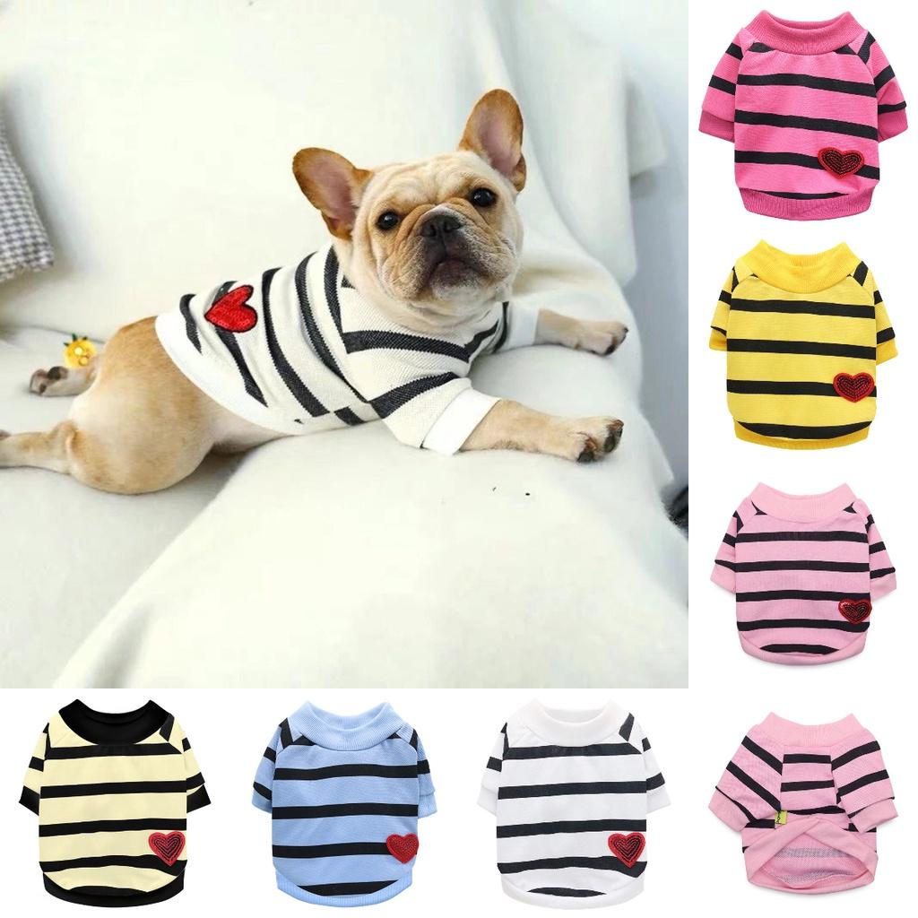 Drooling Dog Lightweight Small Dog Clothes For French Bulldogs And Pugs Casual Style T-shirt For Spring And Summer