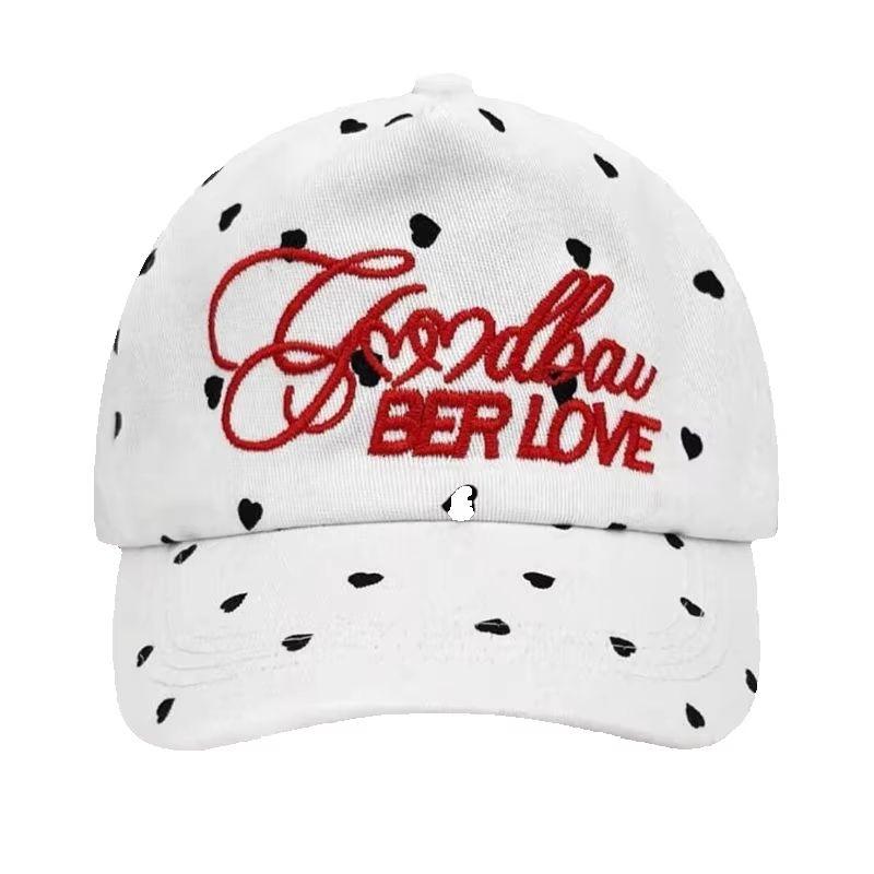 

Korean Version Heart Letter Embroidered Baseball Cap for Women, Summer, Makes Face Look Smaller, Versatile Adjustable белый