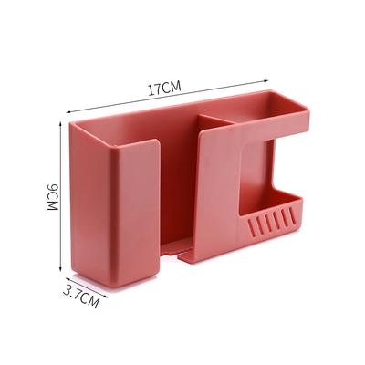 2 In 1 Wall-Mounted Mobile Phone Remote Control Storage Box Multifunctional Punch-Free Storage Rack Wall Debris Storage Holders