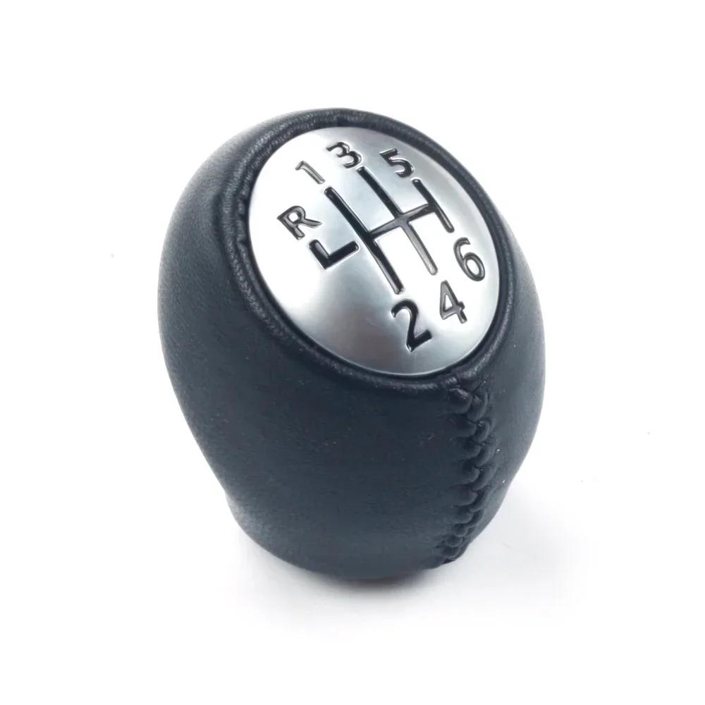 

6 Speed Gear Shift Knob Leather Handleball For Renault Megane MK3 Clio Laguna For Nissan Interstar For Vauxhall Vivaro Movano чорний