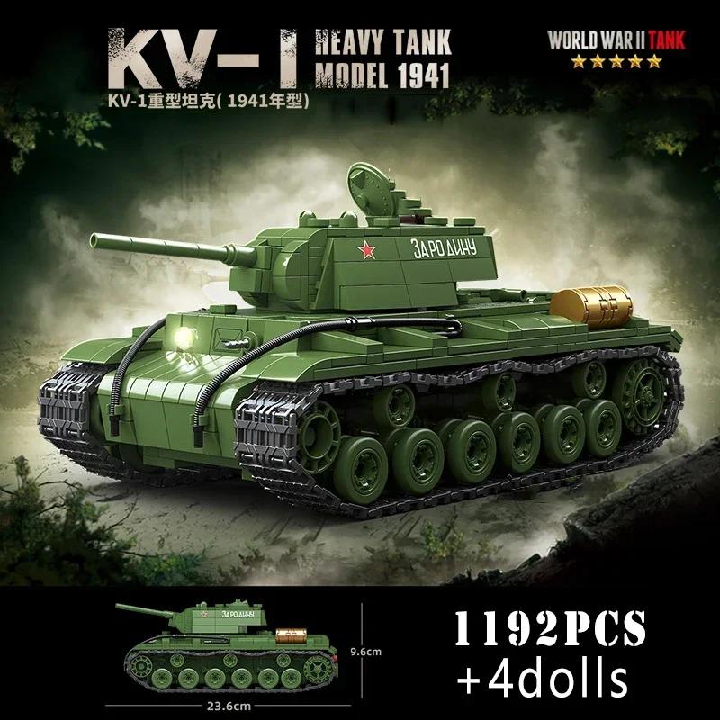 WW2 Army US Army M4A3 Sherman medium armored vehicle IS-2 Heavy Tank boy Brick Playset Block Bricks Toys  Playsetss for Boys  Girls Gift Presents