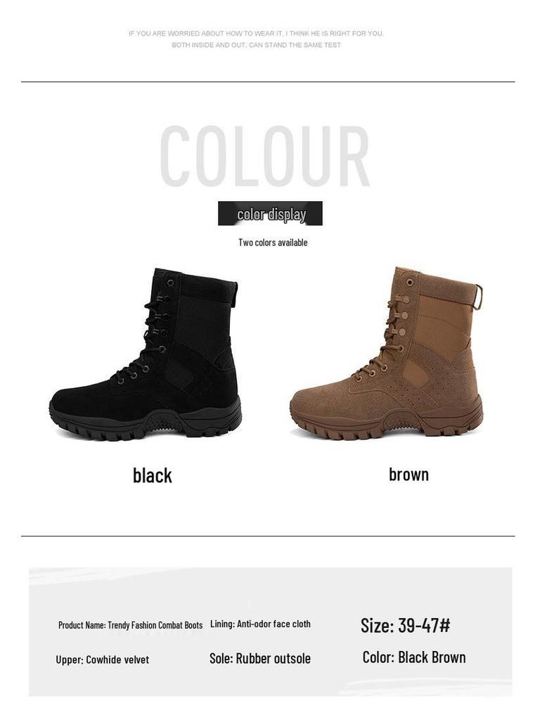 2025 Men's Tactical Combat Boots: Wear-Resistant Military & Hiking Footwear for Desert, Mountaineering, and Special Forces Training.