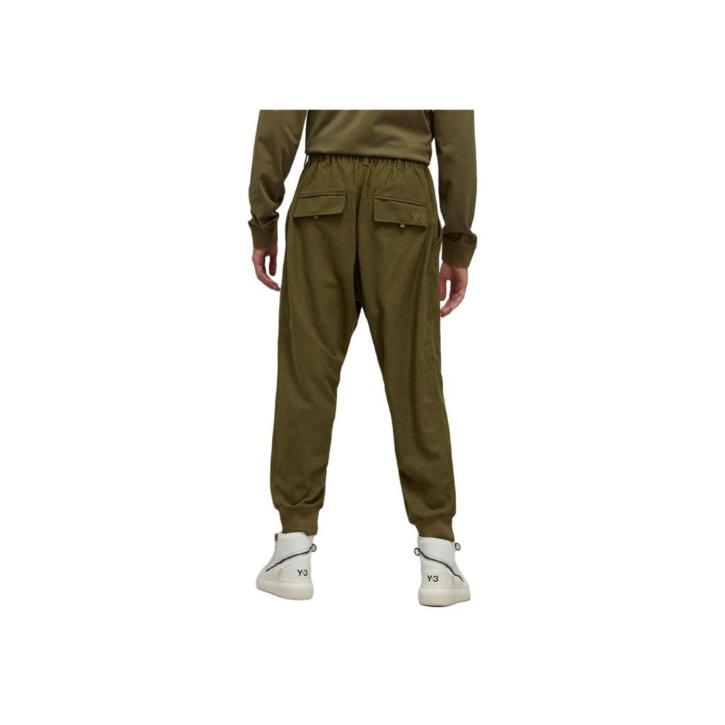 Y-3 FW22 Solid Color Drawstring Cuffed Sweatpants Men bottoms Green HT4475
