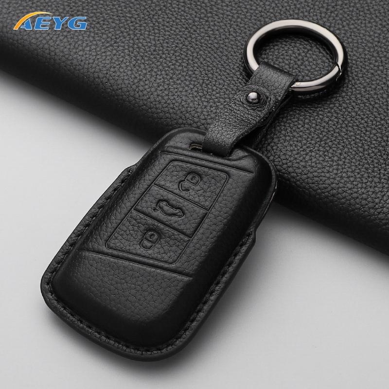 Leather Car Remote Key Case Cover Shell For Volkswagen Vw Magotan Passat B8 Golf For Skoda Superb A7 Key Chain Accessories