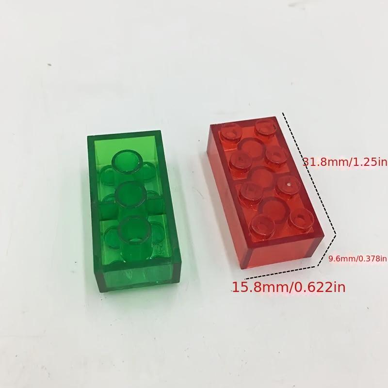 10pcs 2x4 Dots Small Particle Transparent Clear Brick Building Block Parts Toys for Children DIY House Waterfall Compatible 3001