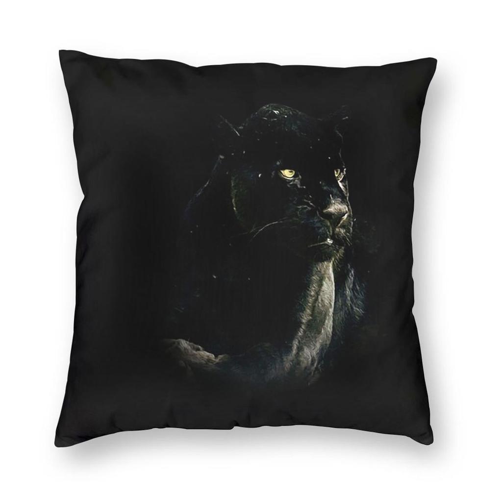 Four Animal Head Lion Tiger Black Panther And Wolf Square Pillowcase Pillow Cover Cushion Throw Pillow for Home Bedroom Car