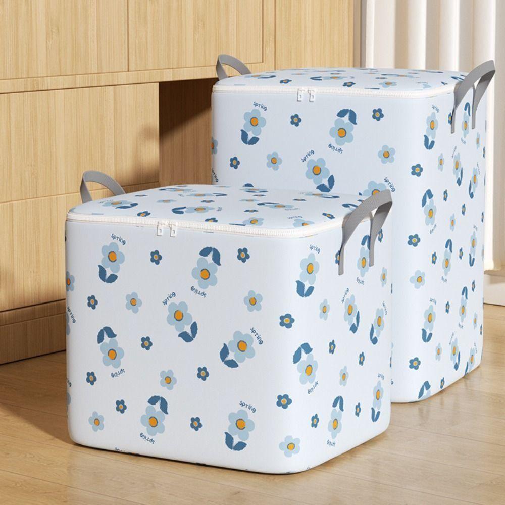 

With Handle Clothes Storage Bins Foldable Moving Storage Quilt Bag for Home S зелений