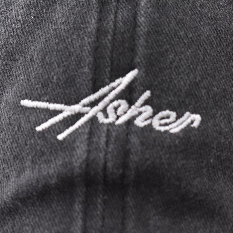 Four Seasons Hochwertige gewaschene koreanische Ausgabe Personalisierte Alphabet-Baseballkappe Schwarze große bestickte Sonnenkappe