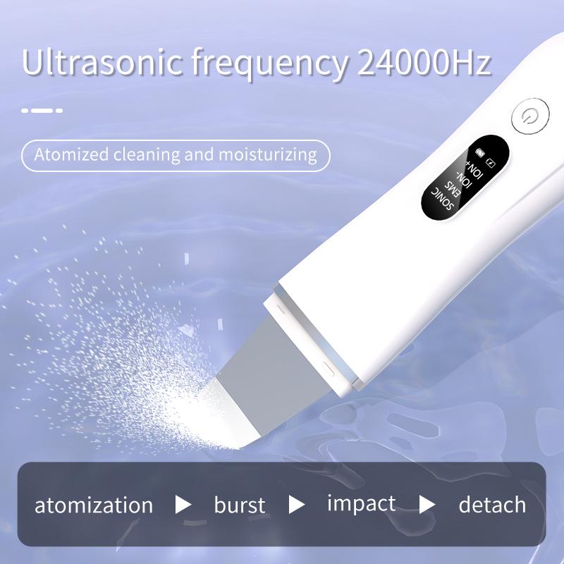 New Ultrasonic Skin Scrubber Facial Deep Cleansing Blackhead Remove Ultrasonic Cleansing Cavitation Peeling Shovel Skin Scrubber