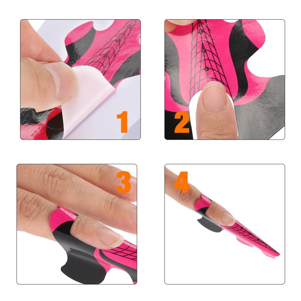 100pcs Special Fish Pattern Shape Self-Adhesive Nail Sculpting Trays