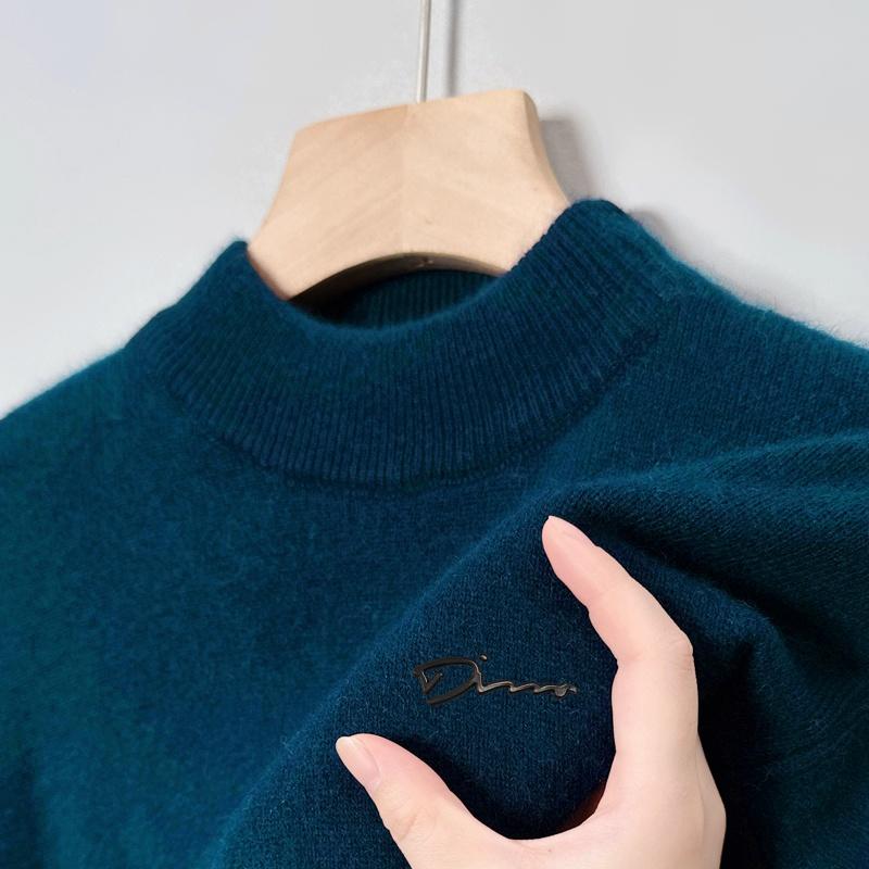 Men s O-Neck Knitted Sweater Exquisite Letter Print Pullover Winter Arrival Warm Fashion Versatile Men sWear M