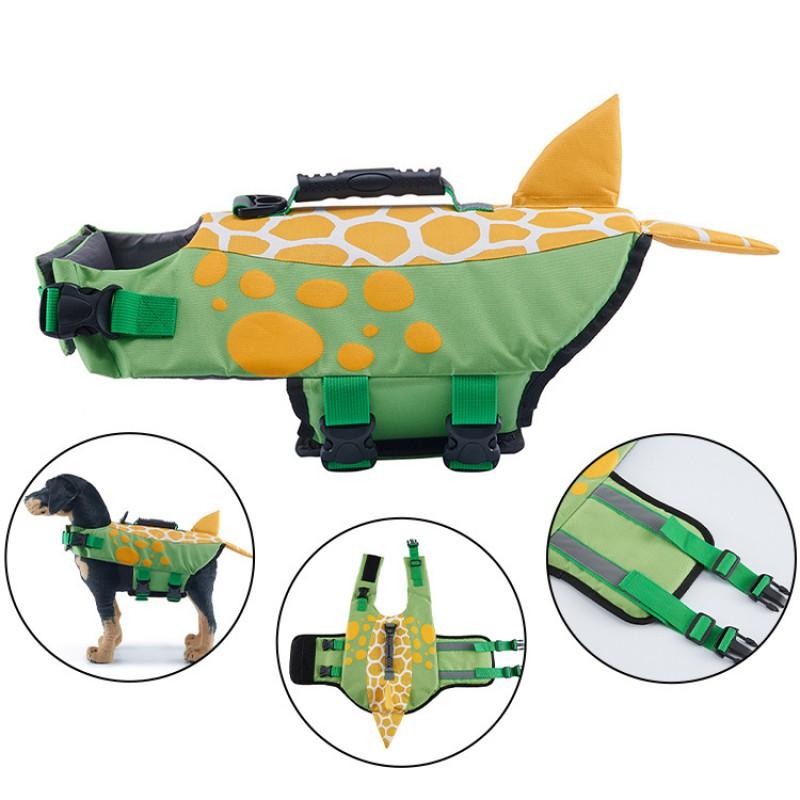 Pet Life Jacket Medium To Large Dogs Swimming Vest With Reflective Stripes Adjustable Hook-and-Loop