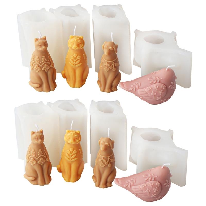 Candle Making Silicone Moulds Crafting Moulds Animal Shape Soap Moulds Silicone Texture Ornament Moulds for Hand-Making